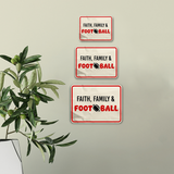 Classic Framed Plus Faith, Family & Football Door or Wall Sign | Funny Home Decor