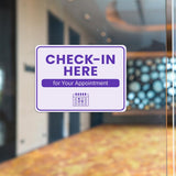 Classic Framed Plus Check-In Here for Your Appointment Door or Wall Sign | Medical Facility Greeting & Reception