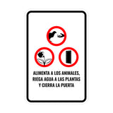 Portrait Round Plus Alimenta a los animales, riega agua a las plantas y cierra la puerta Wall or Door Sign | Bilingual | Home Kitchen Sign