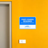 Classic Framed Plus Foot Covers Required in Operating Rooms Door or Wall Sign | Hygiene and Safety Signage