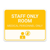Classic Framed Plus Staff Only Room – Medical Personnel Only Door or Wall Sign | Hygiene and Safety Signage