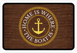 Classic Framed Plus Home is Where The Boat is Wall or Door Sign | Boat Decoration Signage