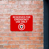 Classic Framed Plus Reserved for Emergency Use Only Door or Wall Sign | Safety and Maintenance