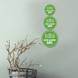 Circle Plus Close & Secure Gate Wall or Door Sign | Easy Installation | Business & Studio Signage