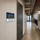Classic Framed Plus Confined Space — Authorized Entry Only — Wall or Door Sign | Specialist Room - Sign