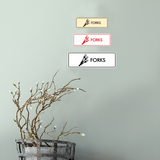 Signs ByLITA Standard Forks Door or Wall Sign Easy Installation | Durable Construction | Kitchen Essentials | Hygiene | AirBnB Signs