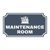 Notched Standard Maintenance Room Wall or Door Sign | Facilities and Rooms Sign