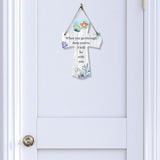 When you go through deep waters, I will be with you Cross Hanging Sign | Rustic Twine | Inspiring Religious Bible Decor