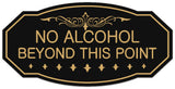 Signs ByLITA Victorian No Alcohol Beyond This Point Wall or Door Sign - Easy Installation | Durable Wall or Door