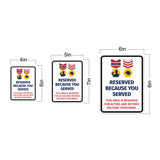 Portrait Round Plus Reserved Because You Served: This Area Is Reserved For Acting & Retired Military Personnel Door or Wall Sign Honor Veterans with Military Signs | US Pride | Veteran Gratitude and Discount Signs