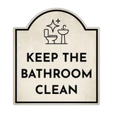 Keep The Bathroom Clean' Headstone ? Wall/Door Restroom & Hygiene Sign