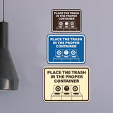 Signs ByLITA Classic Framed Place The Trash In The Proper Container Wall or Door Sign