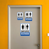 Portrait Round Plus Employee Restroom Wall or Door Sign | Office & Workspace Bathroom Signage