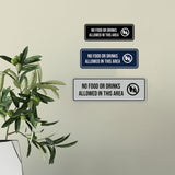 Signs ByLITA Standard No Food or Drinks Allowed in This Area Door or Wall Sign Durable ABS Plastic | Laser Engraved | Easy Installation | Elegant Design