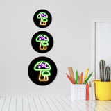 Circle Plus Mushroom Neon Graphic Style Wall or Door Sign | Live Streamer Gaming Themed Decoration