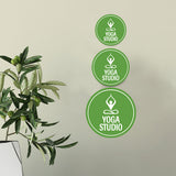 Circle Plus Yoga Studio Wall or Door Sign | Easy Installation | Business & Studio Signage