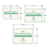 Classic Framed Plus No Non-Recyclables in Paper Recycling Bin Door or Wall Sign | General Waste & Disposal