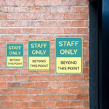Portrait Round Plus Staff Only Beyond This Point Wall or Door Sign | General Kitchen and Food-related