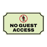 Notched Standard No Guest Access Wall or Door Sign | Warning/Safety/Precaution