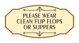 Signs ByLITA Victorian Please Wear Clean Flip Flops Or Slippers Wall or Door Sign