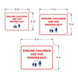 Classic Framed Plus Ensure Children Use the Proper Exit Door or Wall Sign | Child Safety Business Signs