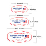 Victorian Plus Service, Sacrifice, and Pride Wall or Door Sign | Honor Veterans with Military Signs | US Pride | Businesses and Homes