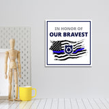 Square Plus In Honor of Our Bravest Wall or Door Sign | USA Flag | Police First Responders Appreciation Signage
