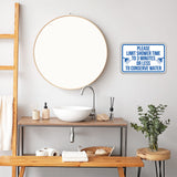 Classic Framed Plus Please Limit Shower Time To 3 Minutes Or Less To Conserve Water Wall or Door Sign | Indoor Gym Signage
