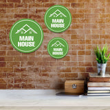 Circle Plus Main House Wall or Door Sign | Easy Installation | Business & Studio Signage