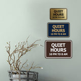 Signs ByLITA Classic Framed, Quiet Hours 10 pm to 8 am Wall or Door Sign (Multipacks)
