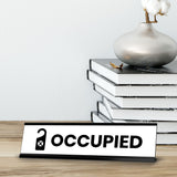 Occupied, Black Frame Desk Sign (2x8”)