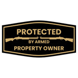 Signs ByLITA Fancy Protected by Armed Property Owner (Shotgun) Door or Wall Sign | Home Security Warning Sign