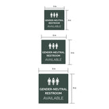 Square Plus Gender-neutral Restroom Available Wall or Door Sign | General Restroom Information