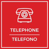 Signs ByLITA Square Telephone Door or Wall Sign | Spanish Bilingual Office Business Signs