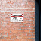 Classic Framed Plus Precaución Caída de Objetos Lleve Equipo de protección Door or Wall Sign | Business Warning Signage