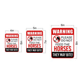 Portrait Round Plus Warning Please Do Not Feed The Horses They May Bite! Wall or Door Sign | Farm/Barn Warning Signage