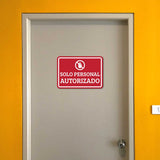Classic Framed Plus Solo Personal Autorizado — Wall or Door Sign | Spanish construction & safety - Sign