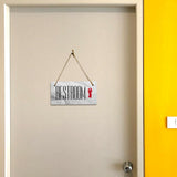Restroom 5x10 Hanging Plus Wall or Door Sign | Rustic Twine | Range of Vibrant Decor Styles | Bathroom Signs For Home and Business