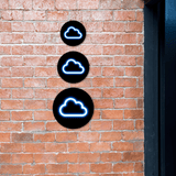 Circle Plus Cloud Neon Graphic Style Wall or Door Sign | Live Streamer Gaming Themed Decoration