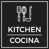 Signs ByLITA Square Kitchen Door or Wall Sign | Spanish Bilingual Business And Office Signs