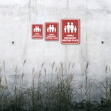 Portrait Round Plus Family Emergency Meeting Place Wall or Door Sign | Home Safety Sign