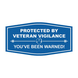 Signs ByLITA Fancy Protected by Veteran Vigilance: You've Been Warned! Easy Installation | Honor Veterans with Military Signs | US Pride | Businesses and Homes Wall or Door Sign