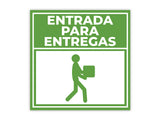 Square Plus Entrada Para Entregas Wall or Door Sign | Spanish | Health & Safety Warehouse Business Signage