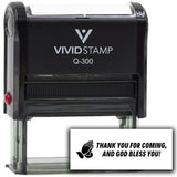 Vivid Stamp Thank you for coming, and God bless you! Self-Inking Rubber Stamps