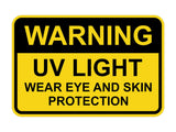 Classic Framed Plus Warning: UV Light – Wear Eye and Skin Protection Door or Wall Sign | Miscellaneous Warning Signs - Industrial & Construction