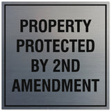 Signs ByLITA Square Property Protected by 2nd Amendment Sign - Easy Installation | Durable Material