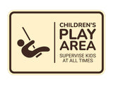 Signs ByLITA Classic Framed Children's Play Area - Supervise Kids at All Times Wall or Door Sign