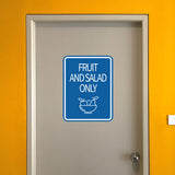 Signs ByLITA Portrait Round Food Preparation Area: Fruit and Salad Only Door or Wall Sign Durable ABS Plastic | Laser Engraved | Easy Installation | Kitchen | Hygiene