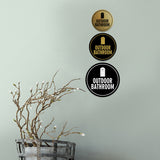 Signs ByLITA Circle Outdoor Bathroom Wall or Door Sign