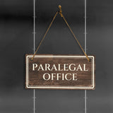 Paralegal Office 5" x 10" Hanging Wall or Door Sign | Legal and Court House Rustic Twine Signage